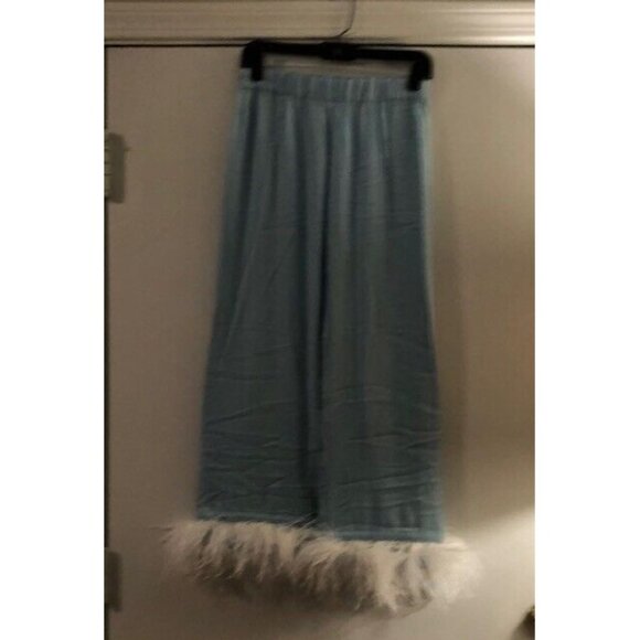 NWT $320 SLEEPER CORNFLOWER BLUE OSTRICH TRIM PARTY PAJAMA SET SIZE XS SOLD OUT! - Picture 10 of 14